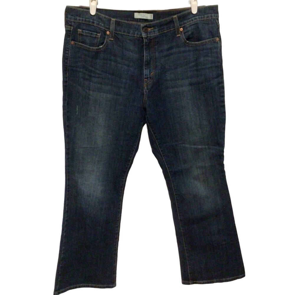 Levi's 515 Women's Boot Cut Dark Wash Distressed Jeans Size 16 S/C Denim